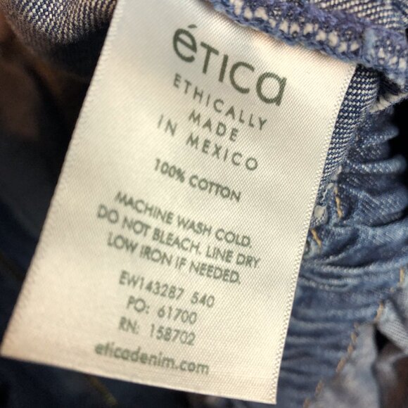 Etica Zeta Denim Long Sleeve Zip Up Jumpsuit Size Large - Picture 6 of 8